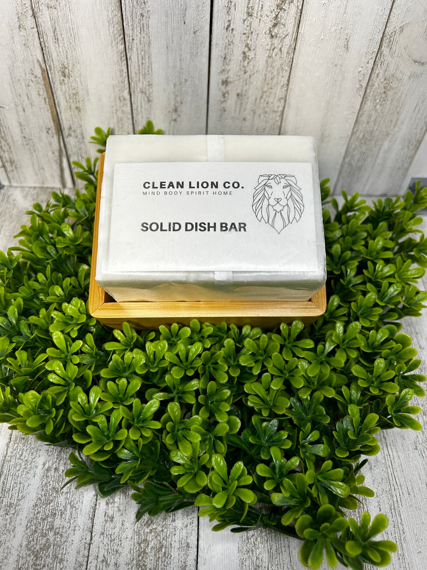Solid Miracle Dish Bar Soap in Sturdy Bamboo Draining Box