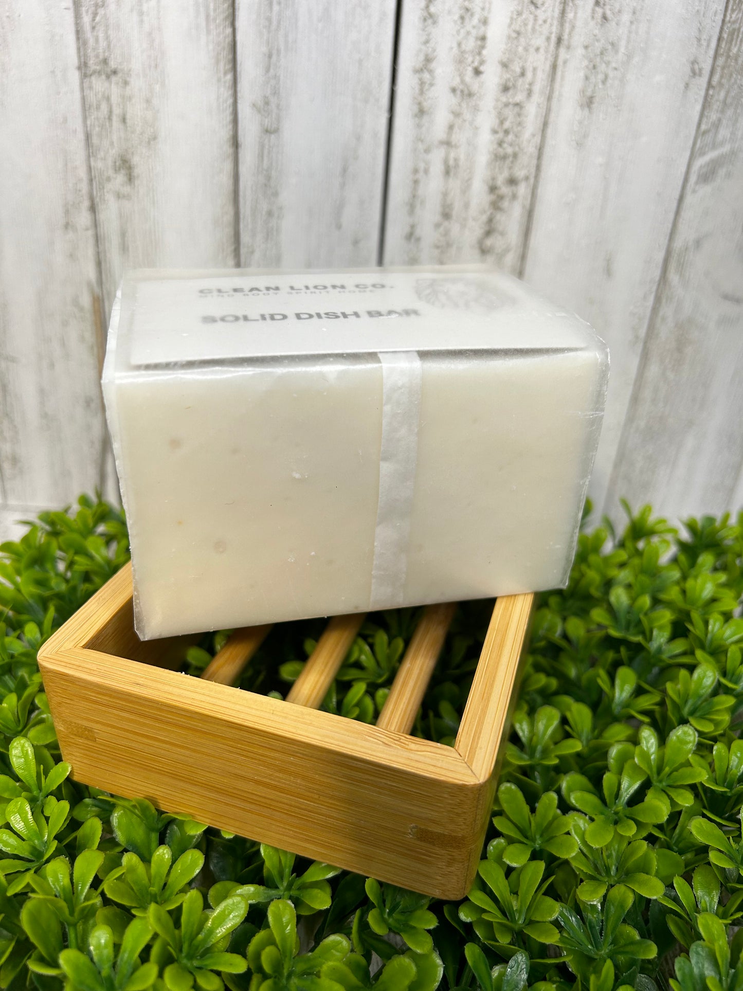 Solid Miracle Dish Bar Soap in Sturdy Bamboo Draining Box