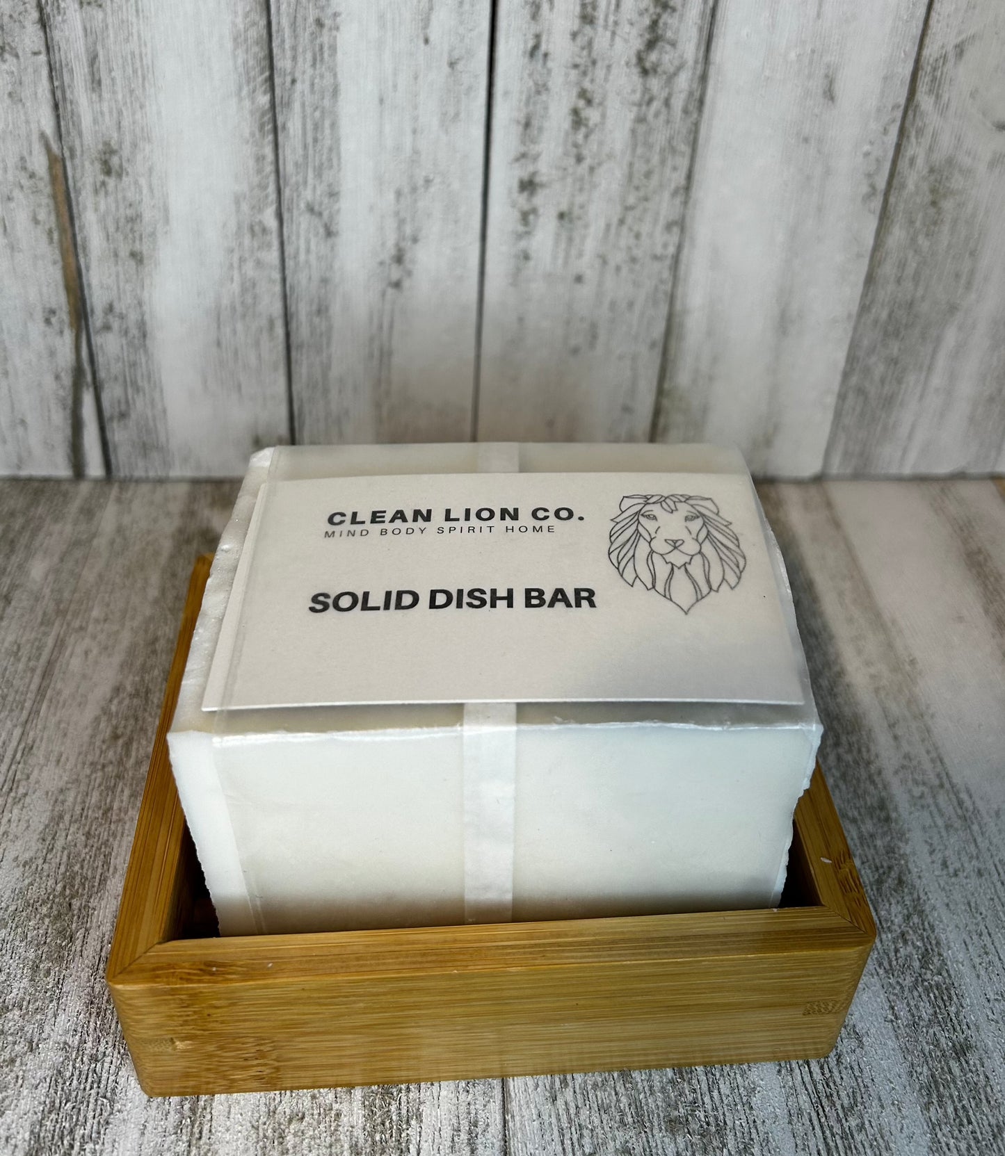 Solid Miracle Dish Bar Soap in Sturdy Bamboo Draining Box